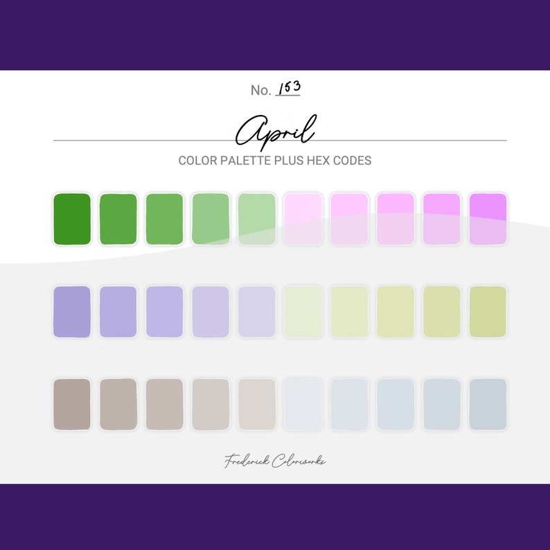 April Color Scheme Procreate 30 Color Palette Swatches Hex Codes PDF ...