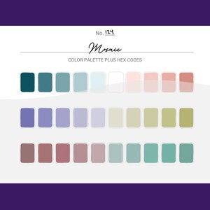 Mosaic Triadic Color Scheme - Procreate 30 Color Palette Swatches + Hex Codes - PDF, Swatch, JPEG, PNG - Printable + Digital