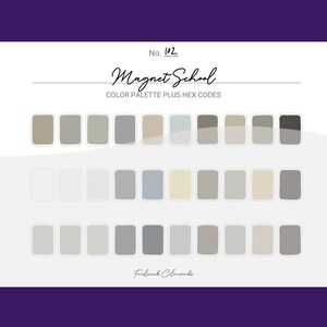 Magnet School Color Scheme - Procreate 30 Color Palette Swatches + Hex Codes - PDF, Swatch, JPEG, PNG - Printable + Digital
