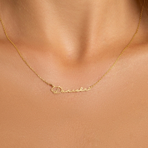 14K Solid Gold Name Necklace , Dainty Name Necklace , Tiny Name Necklace, Christmas Gift , Personalized Gift, Christmas Gift for Her