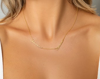 Twee naam ketting, 2 namen ketting, gepersonaliseerde sieraden, cadeau voor haar, gepersonaliseerde geschenken, kerstcadeau, gepersonaliseerde cadeau voor moeder