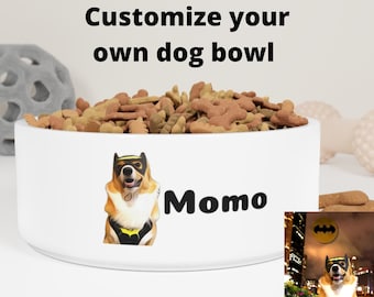 personalized dog bowl| turn your pet photo into food bowl| dog bowl| custom dog bowl | ceramic dog bowl