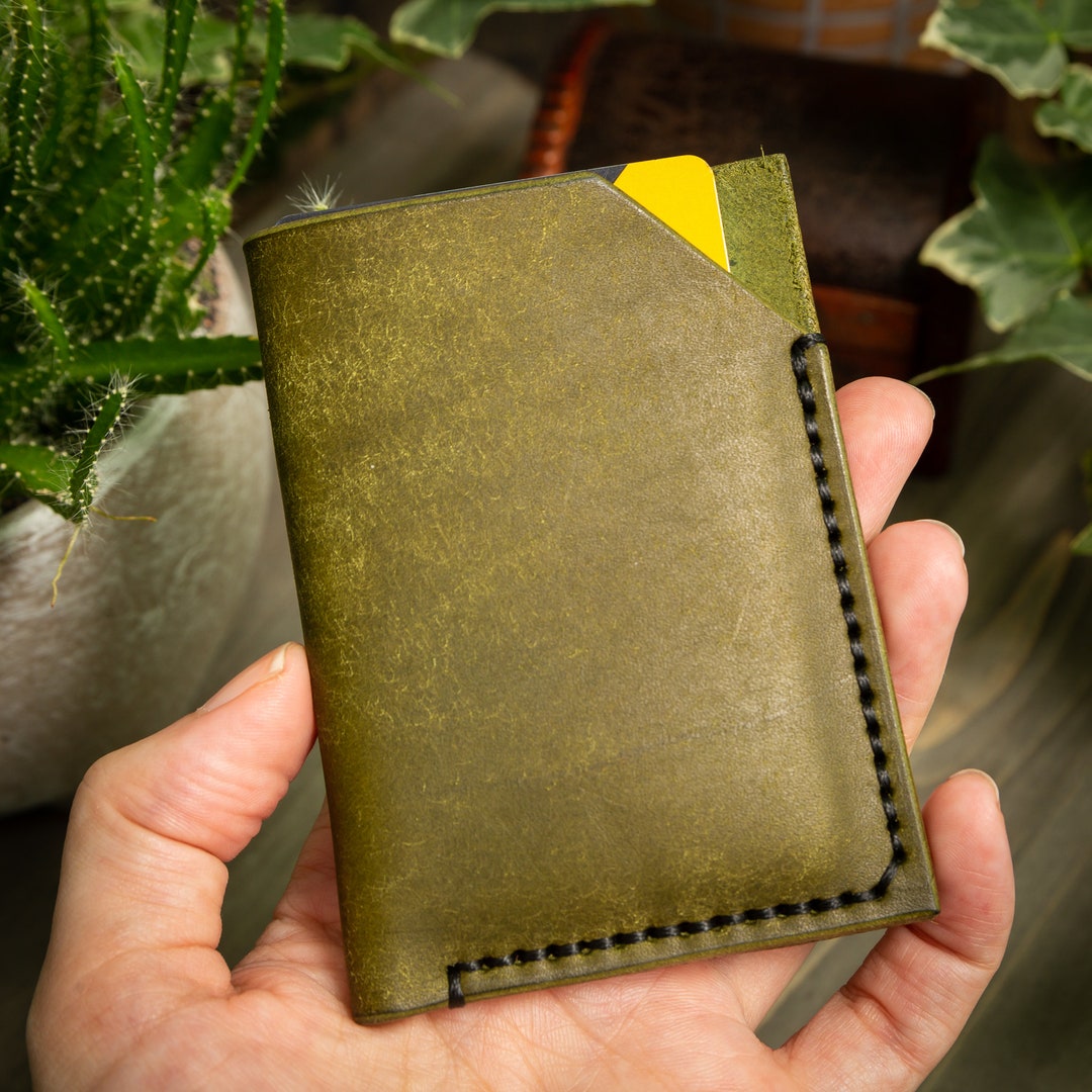 Green - Handcrafted Printed Card Holder with Slips 13 main image 1