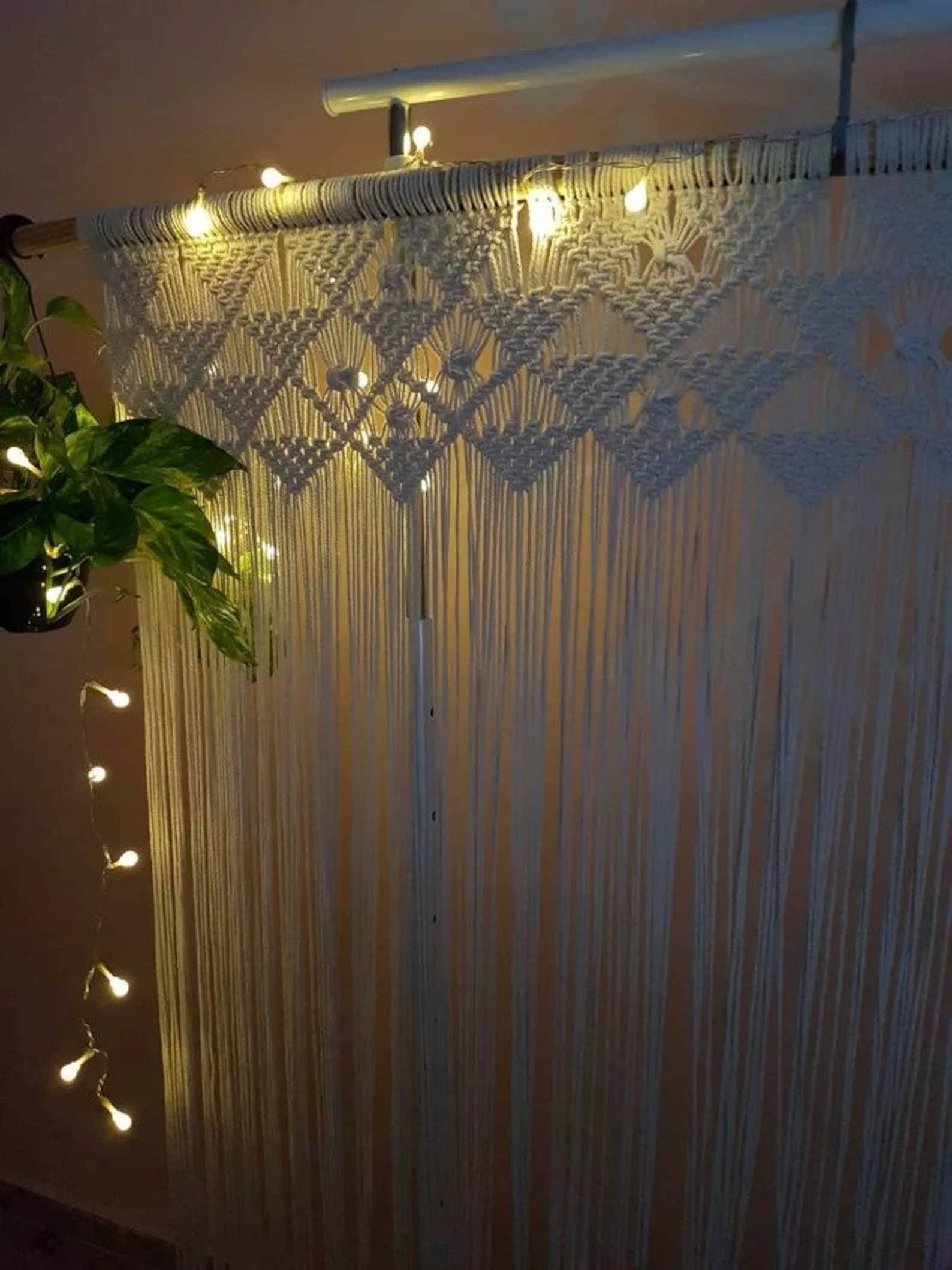 Boho Shower Curtain Macrame Shower Curtain Boho Bathroom Etsy