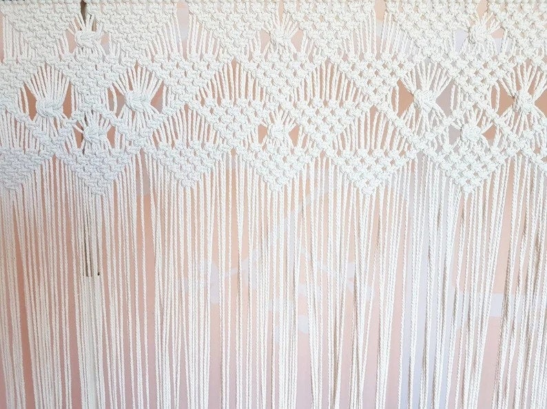 Boho Shower Curtain Macrame Shower Curtain Boho Bathroom Etsy