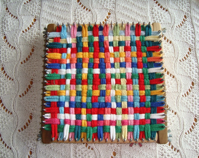 Traditional Size Potholder Loom 18 Pegs per Side 7 Weaving Loom Uses Potholder Loops Cottage