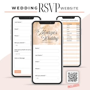 Floral Wedding RSVP Website with QR Code | Smart Guest Tracking Bundle & automated Google Sheet, Event Management