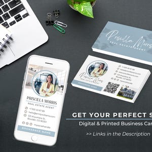 Realkante QR-Code Visitenkarte - Realtor Marketing, Real Branding Branding, Business Card Template Entrepreneur, Canva Template Bild 8