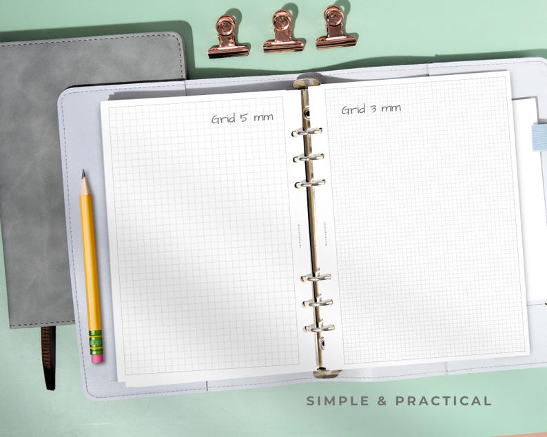 A5 Planner Inserts | Lined, Grid, Dot Paper | Study Notes (PDF Download ...