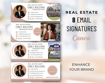 Sjablonen voor e-mailhandtekeningen onroerend goed – Canva Realtor-branding (digitale download)