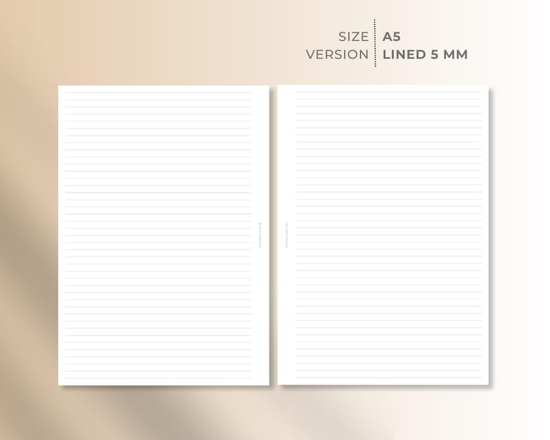 A5 Planner Inserts | Lined, Grid, Dot Paper | Study Notes (PDF Download ...