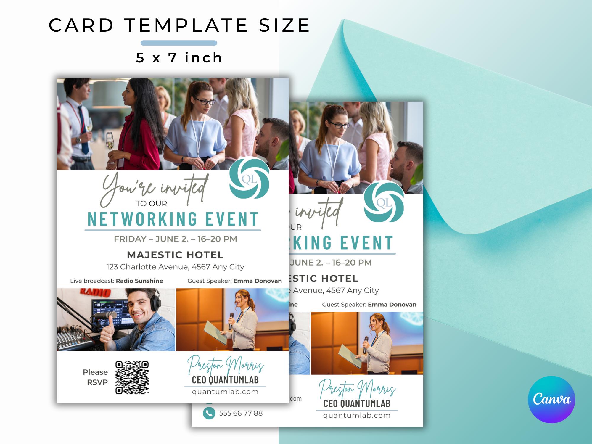 Networking Event Invitation – Professional Business Canva Template ...