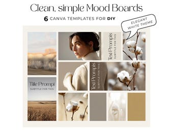 Luxury Mood Board – Canva Template, Feminine Collage, Editable Beige Brand Board, Minimal Vision Board for Creatives