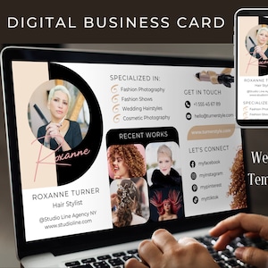 Digitale Visitenkarte Website Vorlage – Ästhetische Business Website für Unternehmer, Macher, Coaches – One Page Website – Canva Template