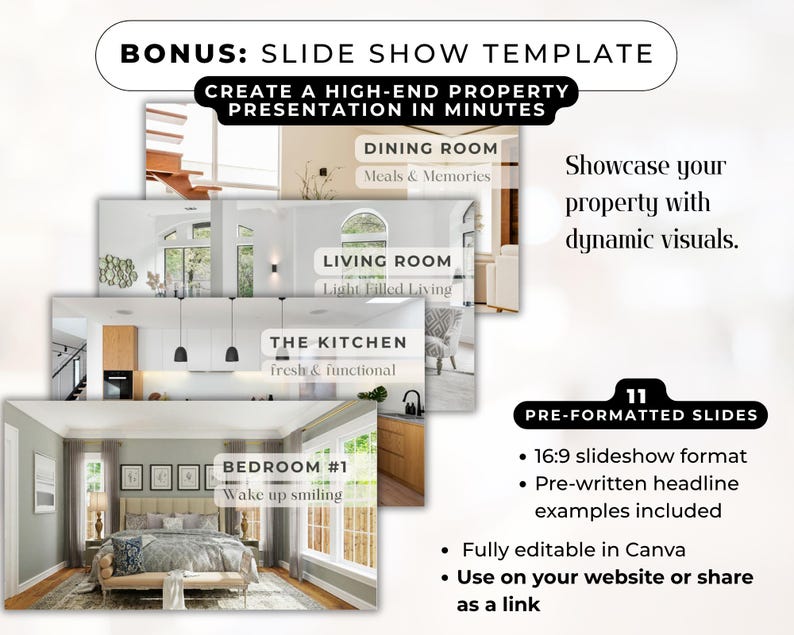 Real Estate Website Template, Modern Home Listing Canva Landing Page - Etsy