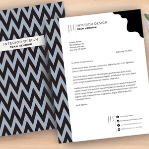 Plantilla de membrete: membrete comercial, membrete personalizado, plantilla de papelería para pequeñas empresas, papelería personalizada digital, Chevron No 3