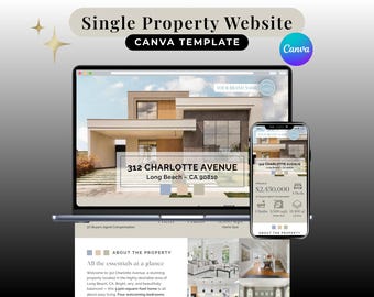 Single Property Website | Real Estate Canva Template, Sales Landing Page Design, Realtor Marketing Tool