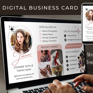 Digitale Visitenkarte Website Vorlage – Fashion Sylist Marketing – Website für Unternehmer, Macher – One Page Website – Canva Template