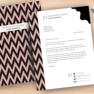 Plantilla de membrete: membrete comercial, membrete personalizado, plantilla de papelería para pequeñas empresas, papelería personalizada digital, Chevron No 2