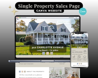 Website für Grundbesitz | Single Objekt Canva Template