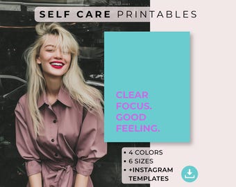 Positive Affirmation Wall Art, Business Coach Office Decor, Printable Posters, Instagram Post Templates Canva