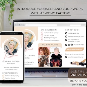 Websitesjabloon Digitaal visitekaartje – Esthetische zakelijke website voor ondernemers, makers, coaches – Website van één pagina – Canva-sjabloon