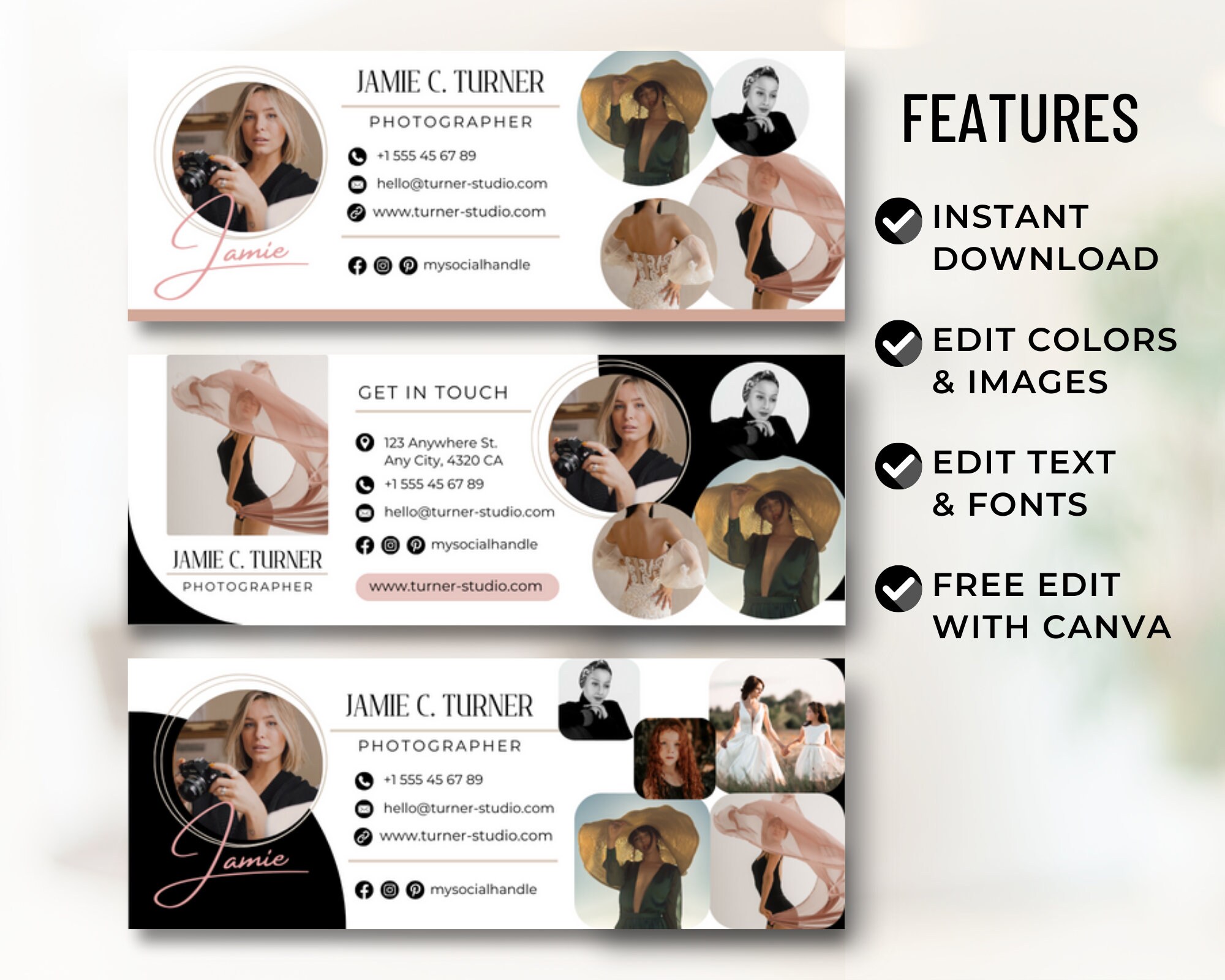 Canva Email Signature Template Bundle – Photographer & Designer ...