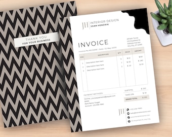 Chevron Invoice Template – Printable Business Form (Canva Editable)