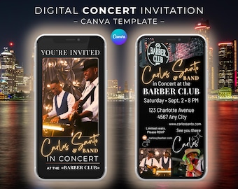 Musician Concert Flyer Template | Club Gig Invite (Canva, Digital Download)