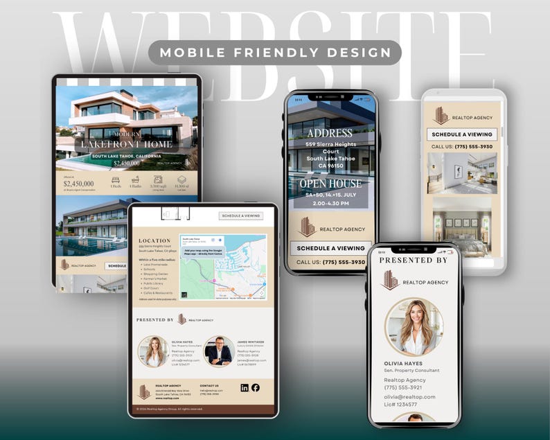 Single Property Website Canva Template, Real Estate Listing Page, One