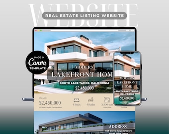 Single Property Website – Canva Template, Real Estate Listing Page, One Pager, Realtor Marketing Tool
