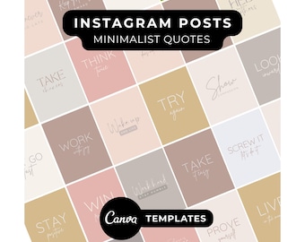 100 Minimalist Quotes Instagram Templates for Small Business and Life Coach | Canva Template | Portrait Size (Digital Download)