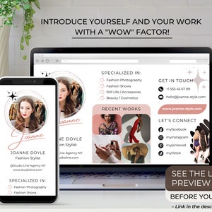 Website Template Digitale Visitenkarte – Fashion Sylist Marketing – Website für Unternehmer, Macher – One Page Website – Canva Template