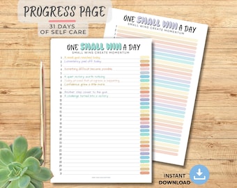 One Small Win a Day Tracker – Daily Reflection Journal Page (PDF)