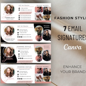 Email Signature Template Bundle | Gmail Signature | Fashion Design Marketing | Creative Entrepreneur Template, Editable Canva Email Template