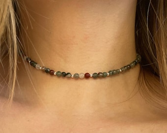 Collar COSMIC de oro laminado de 14k con diseño de sangre de dragón, perlas redondas naturales, oro rosa laminado de 14k, plata de ley 925, ajustable.