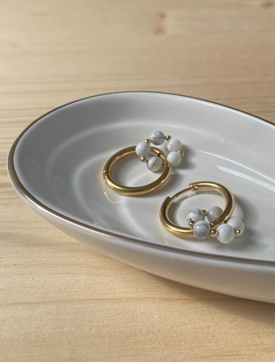 Boucles D'oreilles Italiennes Faites Main - Cerceaux à Breloques, Plaqué Or Et Strass Multicolores - Occasion