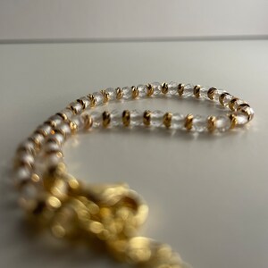 Rock crystal bracelet EMPYREAL with faceted beads, 18k gold plated spacer beads, 14-17 cm long, handmade image 5