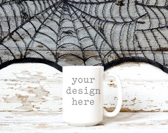 15 OZ Coffee Mug Cup Halloween Mockup | Halloween Mockup | Background Mockup | Add Design | Add Your Product | Add Halloween Sublimation SVG