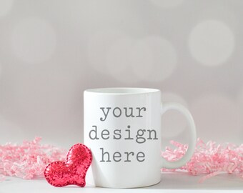 Valentine's Day Coffee Mug Mockup | Sublimation Coffee Mug Mockup | Farmhouse Mockup | Stock Photo | Add Your Design SVG Sublimation Clipart