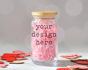 Valentine's Day Glass Beer Can Mockup | Glass Beer Can Style Mockup | Valentine's Day Mockup | Stock Photo | Add SVG Sublimation Clipart