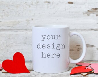 Valentine's Day Coffee Mug Mockup | Sublimation Coffee Mug Mockup | Farmhouse Mockup | Stock Photo | Add Your Design SVG Sublimation Clipart