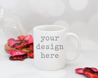 Valentijnsdag Koffie mok Mockup | Sublimatie Koffie mok Mockup | Boerderij Mockup | Stockfoto | Voeg uw design SVG-sublimatieclipart toe