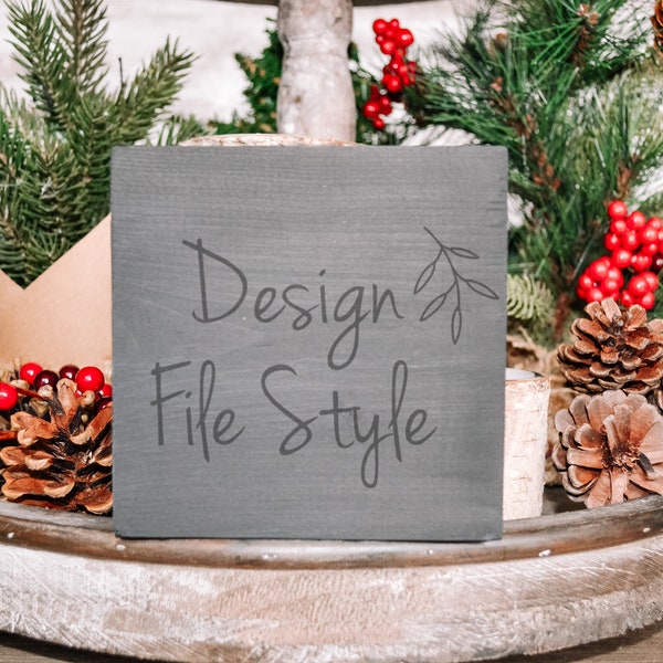 Holiday 6X6 Tiered Tray Sign Mockup | Christmas Mockup | Farmhouse Sign Mockup | Flat Lay Mockup | Stock Photo | Add Your Design Mockup