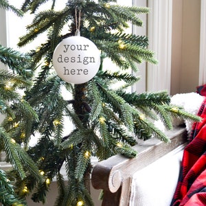 Round Ball Christmas Ornament Mockup | Sublimation Blank Round Ornament Mockup | Add Your Design | Add Christmas SVG Clipart Sublimation