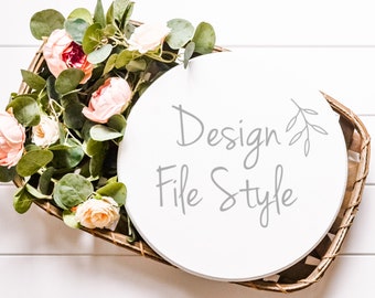 Wood Round Sign Mockup | Wood Sign Shiplap Mockup | Farmhouse Mockup | Flat Lay Mockup | Stock Photo | Add Your Design | Sublimation SVG