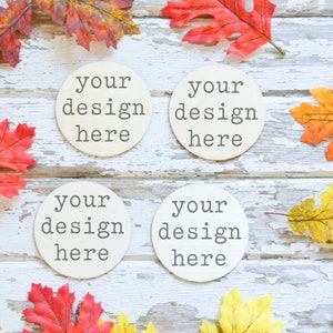 Fall Autumn Coasters Set Mockup | Unfinished Square Coaster Set Mockup | Coaster Mockup | Add SVG Design Coaster Mockup | Sublimation Blank