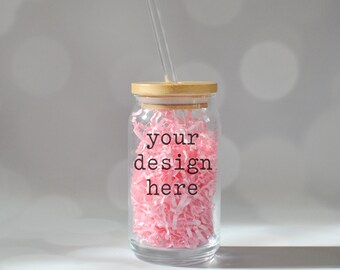 Valentine's Day Glass Beer Can Mockup | Glass Beer Can Style Mockup | Valentine's Day Mockup | Stock Photo | Add SVG Sublimation Clipart