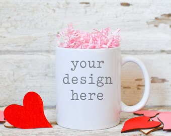 Valentine's Day Coffee Mug Mockup | Sublimation Coffee Mug Mockup | Farmhouse Mockup | Stock Photo | Add Your Design SVG Sublimation Clipart