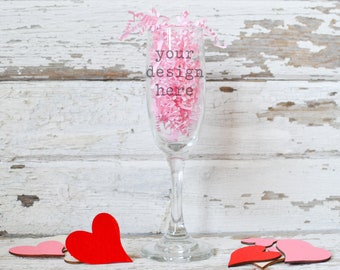 Champagne Flute Mockup | Valentine's Day Digital Mockup | Valentine Champagne Flute Mockup | Bridal Mockup | Add Design SVG Sublimation